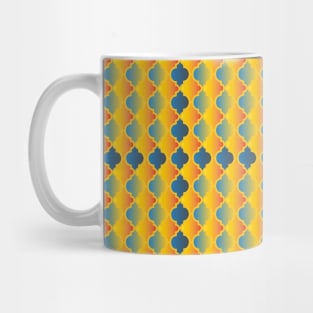 Colorful Mosaic Blue And Orange Mug